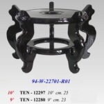 BASE SUPPORTO IN LEGNO RIALZO PER VASO CACHEPOT STILE ORIENTALE PIEDISTALLO 17CM