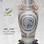 VASO CINESE TAVOLO TERRA ANFORA BASE TRADIZIONE COLLEZIONE ORO BRONZO 71 cm