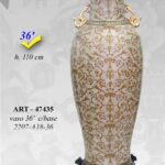 VASO CINESE DA TERRA PREZIOSO ANFORA TRADIZIONE COLLEZIONE ORO BLU BRONZO 110 cm