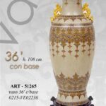 VASO CINESE DA TERRA PREZIOSO ANFORA TRADIZIONE COLLEZIONE ORO BRONZO BEIG 108cm