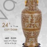 VASO CINESE TAVOLO TERRA ANFORA BIANCO DISEGN TRADIZIONE COLLEZIONE BRONZO 71 cm