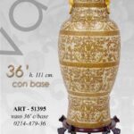 VASO CINESE DA TERRA PREZIOSO ANFORA TRADIZIONE COLLEZIONE ORO BRONZO 111cm