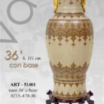 VASO CINESE DA TERRA PREZIOSO ANFORA TRADIZIONE COLLEZIONE ORO BRONZO 111 cm