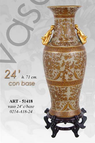 8025569051418 VASO CINESE TAVOLO TERRA ANFORA BIANCO DISEGNO TRADIZIONE COLLEZIONE BRONZO 71cm - immagine 1
