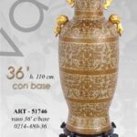 VASO CINESE DA TERRA PREZIOSO ANFORA TRADIZIONE COLLEZIONE ORO BRONZO 110 cm