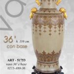 VASO CINESE DA TERRA PREZIOSO ANFORA TRADIZIONE COLLEZIONE ORO BRONZO BLU 110cm