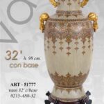 VASO CINESE TAVOLO DA TERRA ANFORA TRADIZIONE COLLEZIONE ORO BLU BRONZO 98 cm