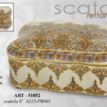 SCATOLA PORTAGIOIE RETTANGOLARE STILE ANTICO IMPERO ORO VINTAGE PORCELLANA 20*15