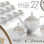 Servizio set the buffet lussuoso tavola porcellana oro classico rifinito 27 pz