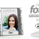CORNICE PORTAFOTO DA TAVOLO MODERNA CLASSICA SILVER SATINATO BAMBINI 13*13 CM