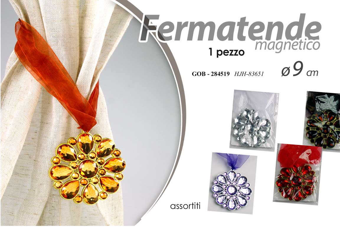 8025569284519 RACCOGLITENDA FERMA REGGI TENDA MAGNETICO CLASSICO MODERNO COLOR ASSORTITO - immagine 1