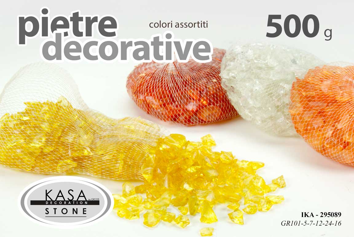 8025569295089 PIETRE DECORATIVE CIOTTOLI ACQUARIO VASI CENTROTAVOLA COLORATE ASS VETRO 500 gr - immagine 1