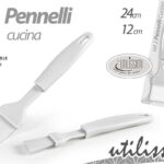 2 PENNELLI CUCINA PASTICCERIA SETOLE NYLON USO ALIMENTARE CHEF GOURMET 24/22CM