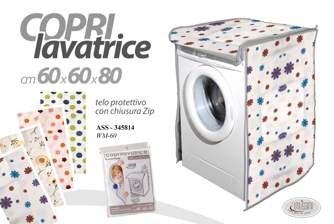 8025569345814 Coprilavatrice TELO COPRI LAVATRICE PROTTETIVO CHIUSURA CERNIERA COLOR H80*60*60 - immagine 1