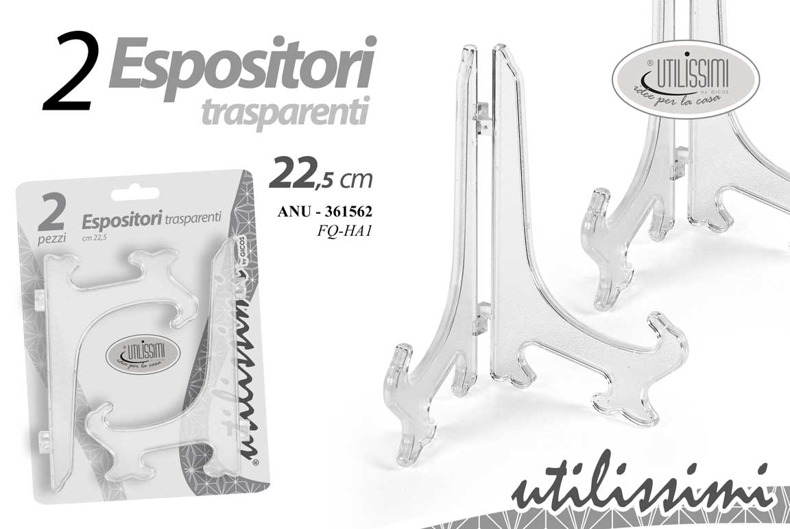 8025569361562 Espositore piatti cavalletto foto piatti quadri libri plastica trasparente 22,5c - immagine 1