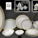 Servizio piatti tavola completo buffet elegante porcellana oro classico ca 41 pz