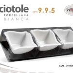 Set ciotole aperitivo buffet finger food dessert porcellana bianca moderna 9x5cm
