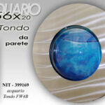 ACQUARIO TONDO 56*20 CM FISSAGGIO MURO PARETE + KIT COMPLETO CORNICE MET CROMO
