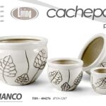 4 VASI CACHEPOT VASO PORTA PIANTA CERAMICA MODERNO CLASSICO FOGLIE 30/23/17/12cm