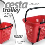CESTA SPESA TROLLEY CARRELLO CESTINO Supermercato MAXI MARKET ROSSO 46*35*41 cm