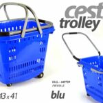 CESTINO MAXI TROLLEY BLU CESTA 50LT Supermercato Cestini CARRELLO SPESA MARKET