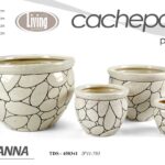 4 VASI CACHEPOT CERAMICA MODERNO CLASSICO VINTAGE VASO SASSI BIANCO 30/23/17/12