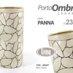 PORTA OMBRELLI 50*23CM CERAMICA STILE FOGLIA TONDO STUDIO COLORE PANNA