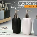 Porta sapone liquido Dosatore bagno moderno ceramica dispenser elegante as 18 cm