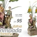 LAMPADA COPPIA INNAMORATI STATUA FONTANA FIORI ARREDO DESIGN LUCE RESINA 95 cm