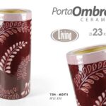 PORTA OMBRELLI CERAMICA CONTENITORE CLASSICO MODERNO FOGLIE ROSSO BORDEAUX 50*23