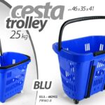 CARRELLO SPESA TROLLEY CESTINO Supermercato MAXI CESTA Cestino MARKET BLU 46*41