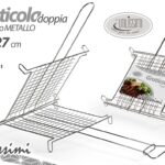 GRATICOLA DOPPIA GRIGLIA CON PIEDI Barbecue LEGNA VAPORE BRACE MANICO 32*27 cm