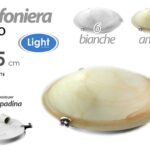 PLAFONIERA APPLIQUE TONDA DA PARETE LAMPADARIO 1 LUCE COLOR BIANCO AMBRA Ø25 cm