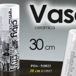 VASO FIORI PIANTE CITY DESIGN CERAMICA NERO BIANCO CLASSICO MODERNO VINTAGE 30cm