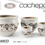 4 VASI CACHEPOT CERAMICA MODERNO CLASSICO VINTAGE VASO DECO BIANCO 30/23/17/12cm