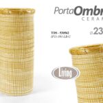 Porta ombrelli portaombrelli in ceramica decoro RIGHE giallo 52*23 CM