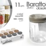 BARATTOLO DOSATORE PORTA SPEZIE AROMI PEPE CUCINA BARATTOLO ASS 300 ML 11 CM