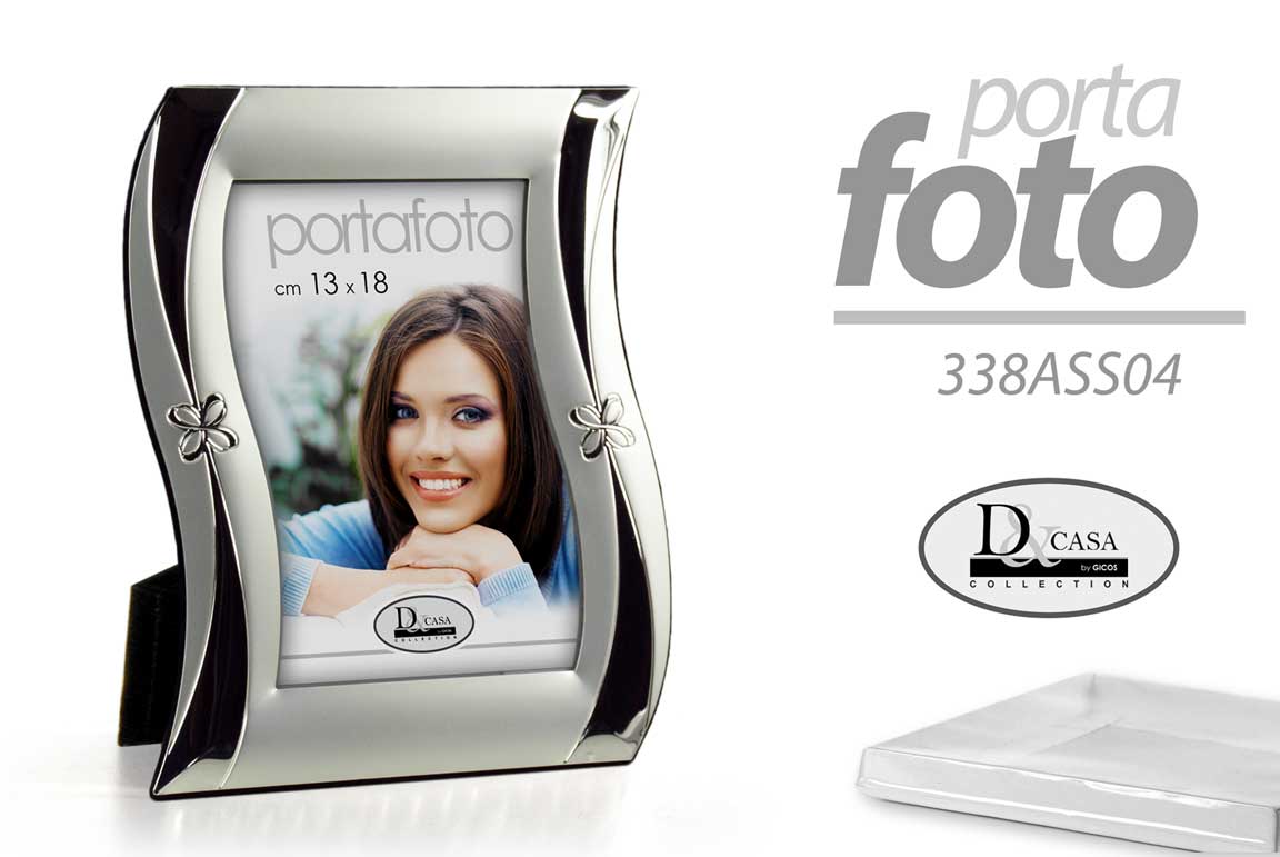 8025569547294 CORNICE PORTAFOTO DA TAVOLO MODERNA CLASSICA Silver Plated ARGENTO CURVO 15*20 - immagine 1