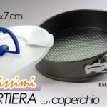 TORTIERA CON COPERCHIO APRIBILE FORNO CERNIERA A MOLLA TEGLIA STAMPO DOLCI 26*7