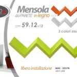 MENSOLA DA PARETE Moderna Design Zig Zag SCAFFALE MURO BIANCO VERDE ARANCIO 59cm