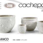 4 VASI CACHEPOT VASO PORTA PIANTA CERAMICA MODERNO CLASSICO BIANCO 30/23/17/12cm