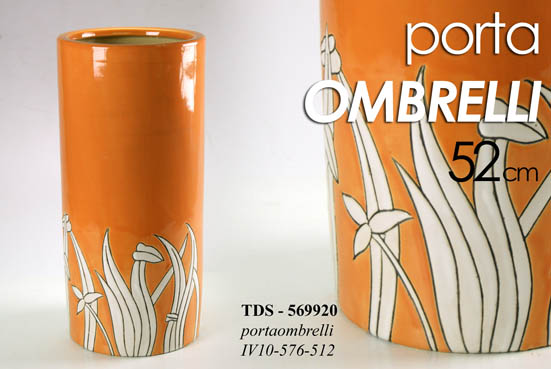 8025569569920 PORTA OMBRELLI CERAMICA CONTENITORE Scolapioggia CLASSICO MODERNO FOGLIE 50*23 - immagine 1