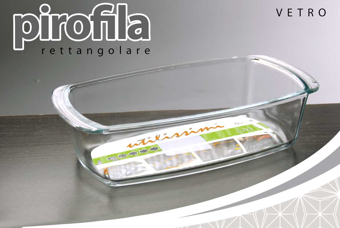 8025569570377 PIROFILA CONTENITORE MULTIUSO RETTANGOLARE 27*14*7CM VETRO TRASPARENTE - immagine 1