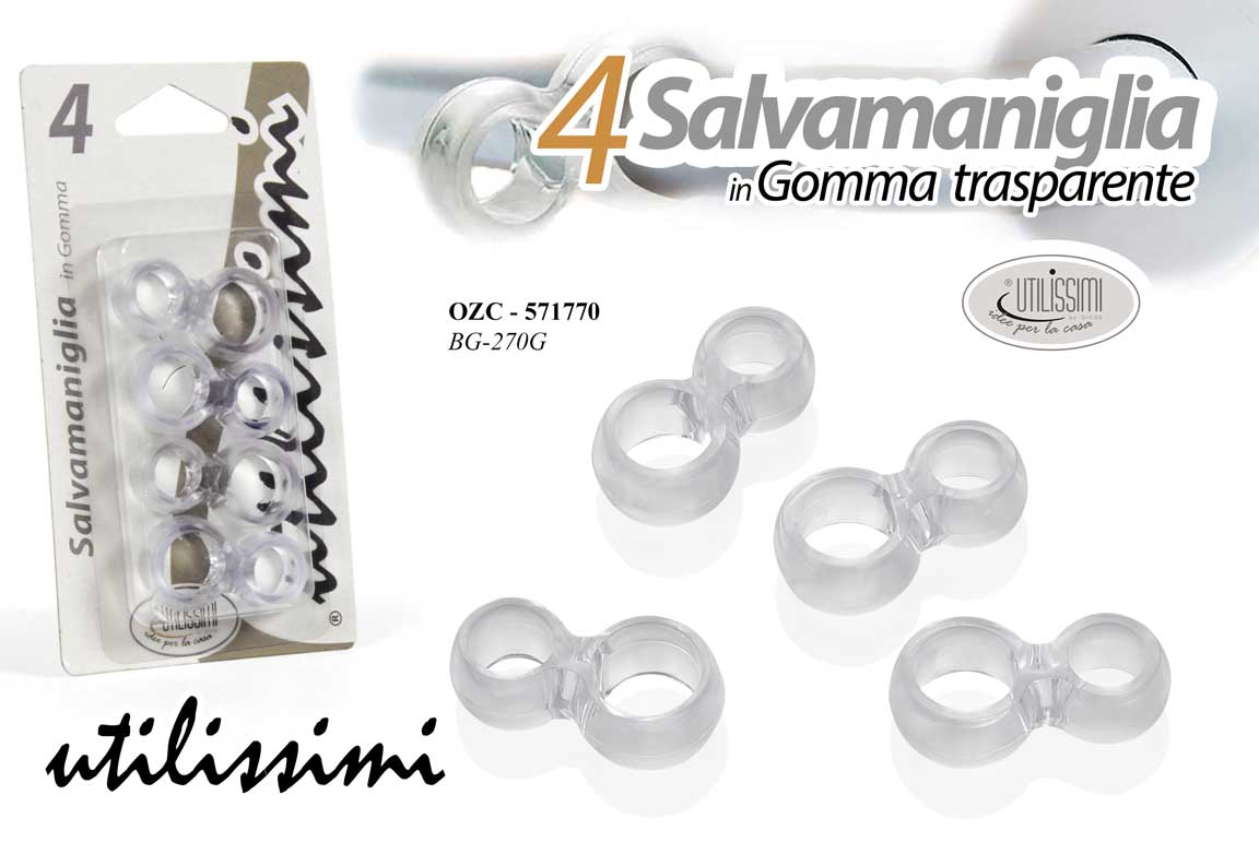 8025569571770 Salvamaniglia paracolpi muro set 4 protezione porte casa gomma trasparente - immagine 1