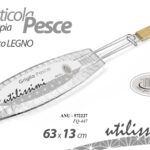 GRATICOLA PESCE 63 CM Griglia Doppia Barbecue Acciaio Cromato Camino MANICO