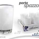 Porta spazzolino Bicchiere bagno moderno plastica bianco elegante 11 cm