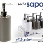 Portasapone liquido bagno moderno plastica tondo erogatore Dosatore ass 18 cm