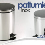 Pattumiera bagno cucina pedale acciaio inox moderna resistente lucida 39x29 cm