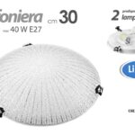 PLAFONIERA APPLIQUE ROTONDA DA PARETE STILE CRISTALLO 2 LUCI LAMPADARIO 30 cm