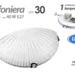 APPLIQUE 1 LUCE 30 CM PARETE MURO PLAFONIERA VETRO MEZZALUNA BIANCA